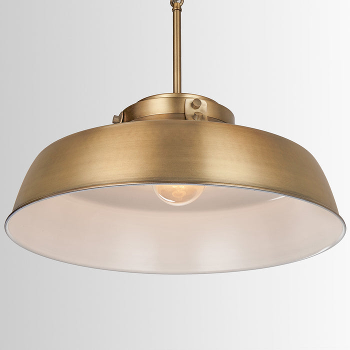 Capital Lighting 9D328A One Light Pendant, Aged Brass