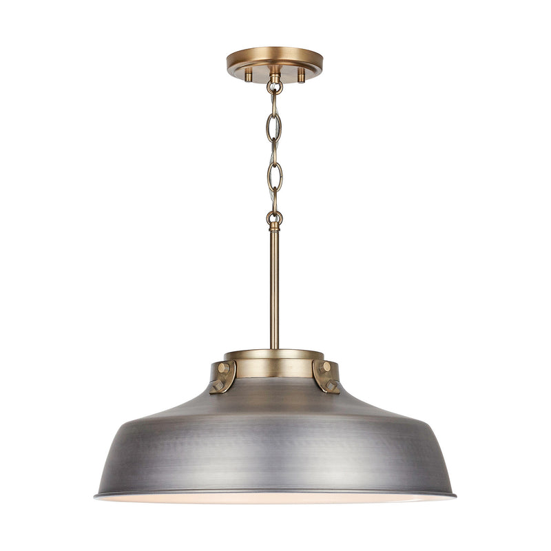 Capital Lighting 9D329A One Light Pendant, Antique Nickel