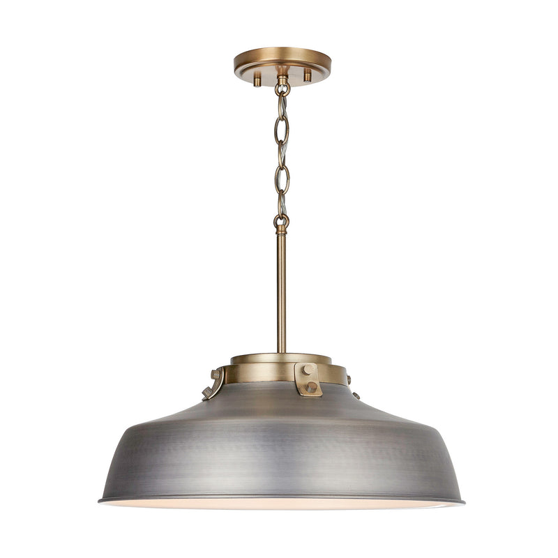 Capital Lighting 9D329A One Light Pendant, Antique Nickel