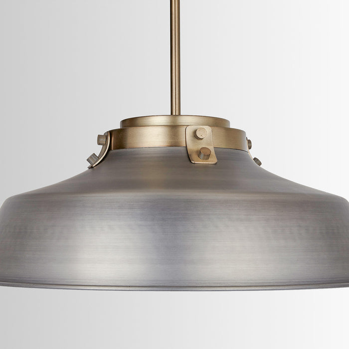 Capital Lighting 9D329A One Light Pendant, Antique Nickel
