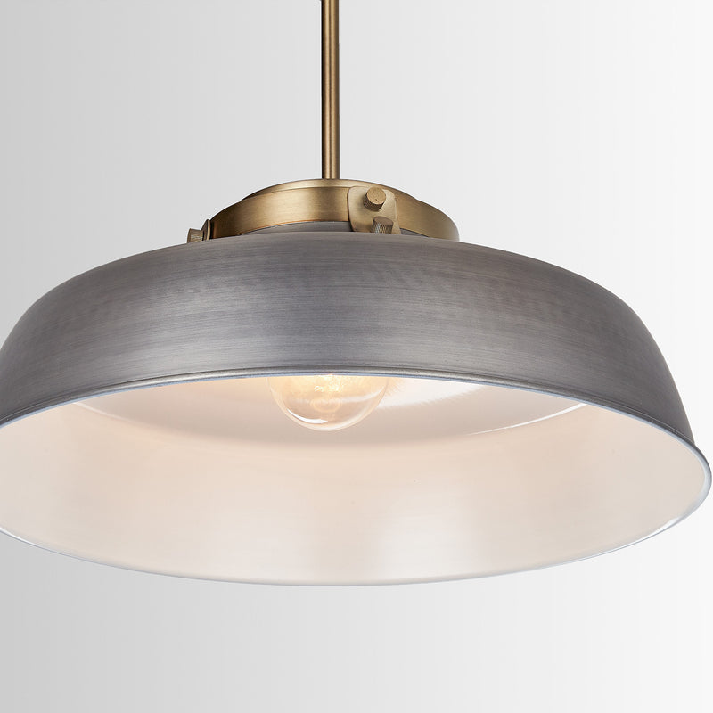 Capital Lighting 9D329A One Light Pendant, Antique Nickel