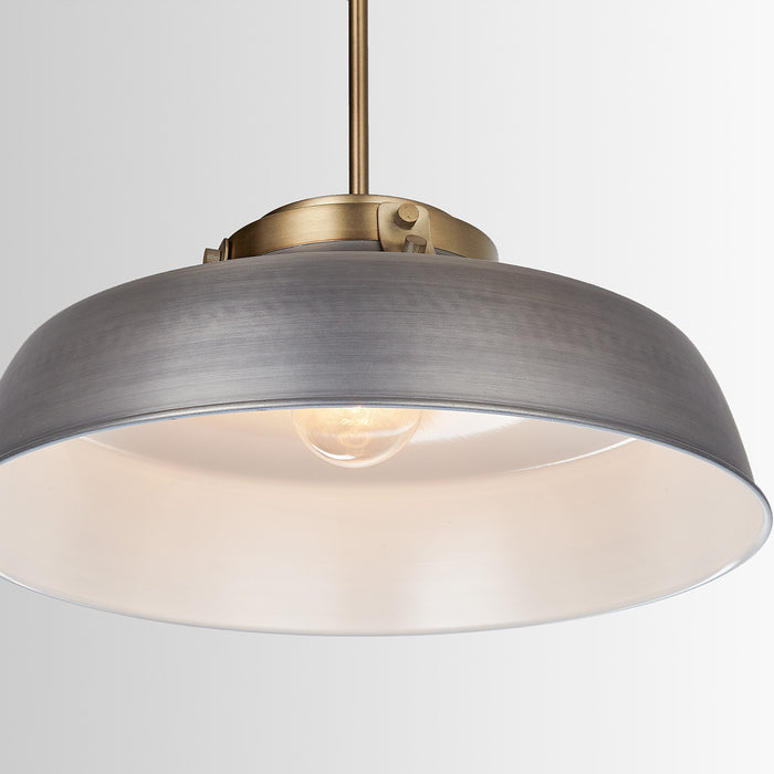 Capital Lighting 9D329A One Light Pendant, Antique Nickel