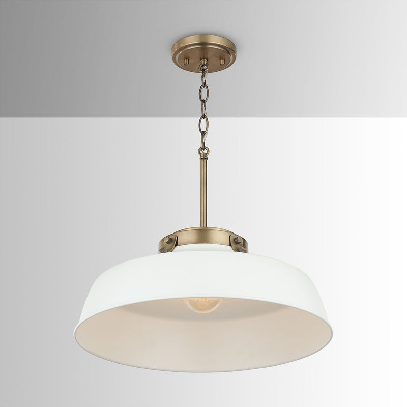 Capital Lighting 9D330A One Light Pendant, Warm White