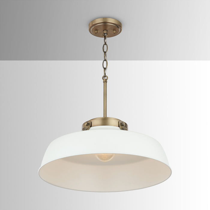 Capital Lighting 9D330A One Light Pendant, Warm White