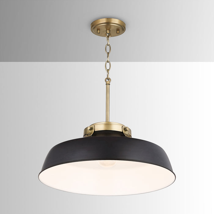Capital Lighting 9D331A One Light Pendant, Matte Black