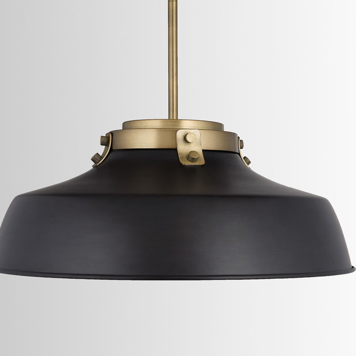 Capital Lighting 9D331A One Light Pendant, Matte Black