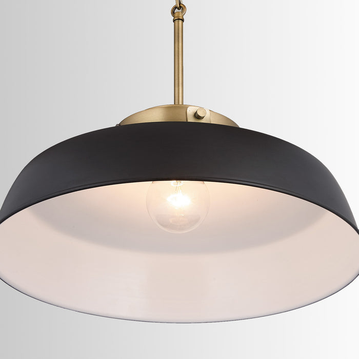 Capital Lighting 9D331A One Light Pendant, Matte Black
