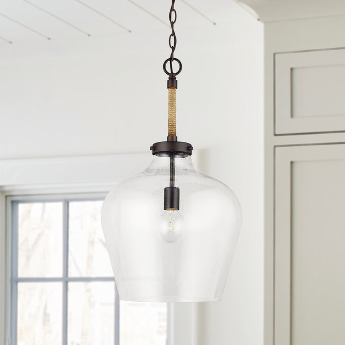 Capital Lighting 9F370A One Light Pendant, Bronze