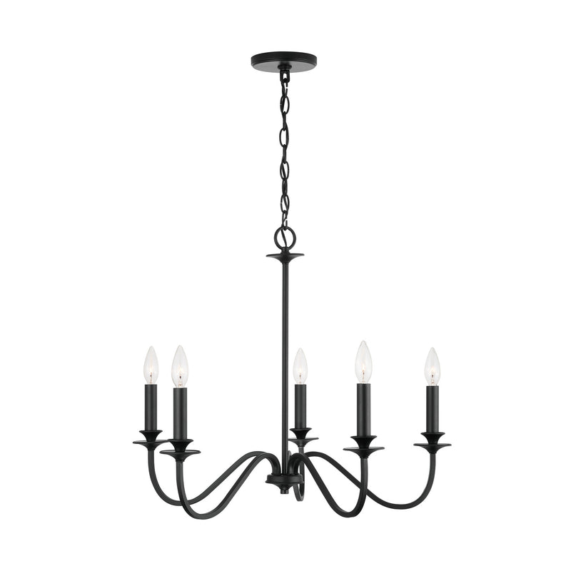 Capital Lighting 9F375A Five Light Chandelier, Matte Black