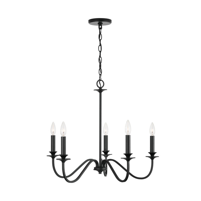 Capital Lighting 9F375A Five Light Chandelier, Matte Black