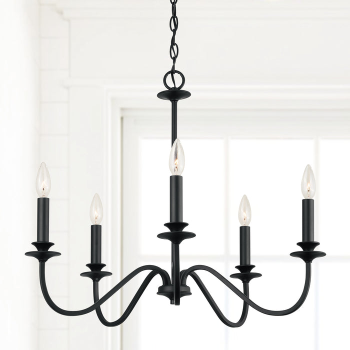 Capital Lighting 9F375A Five Light Chandelier, Matte Black