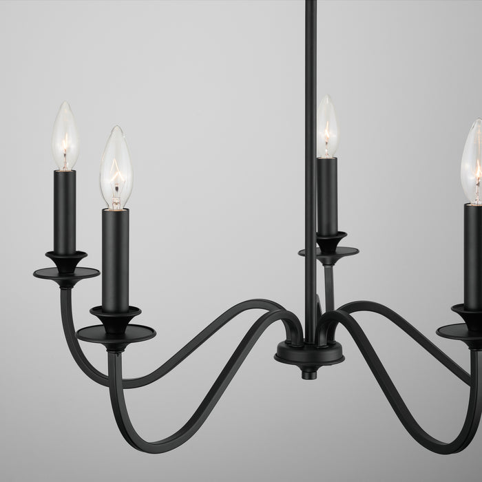 Capital Lighting 9F375A Five Light Chandelier, Matte Black