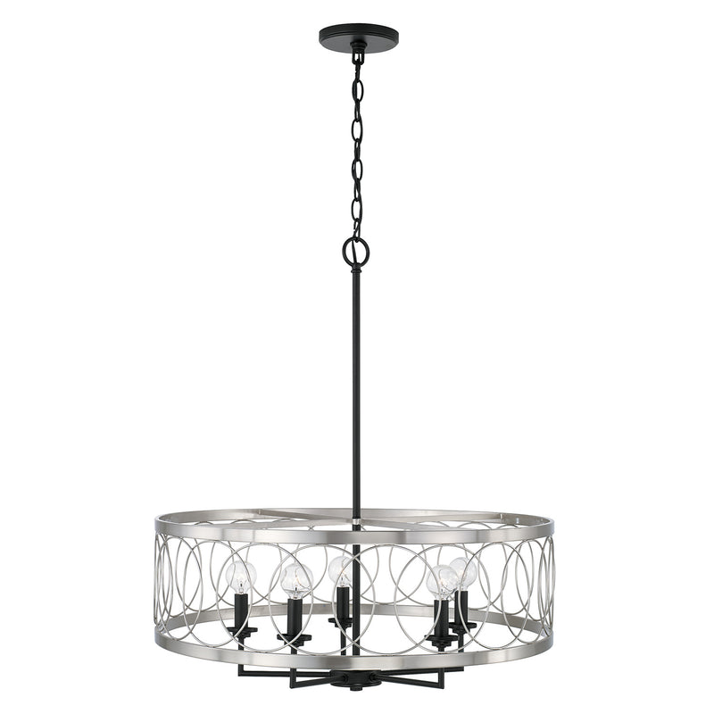 Capital Lighting AA1003BT Four Light Pendant, Black Tie