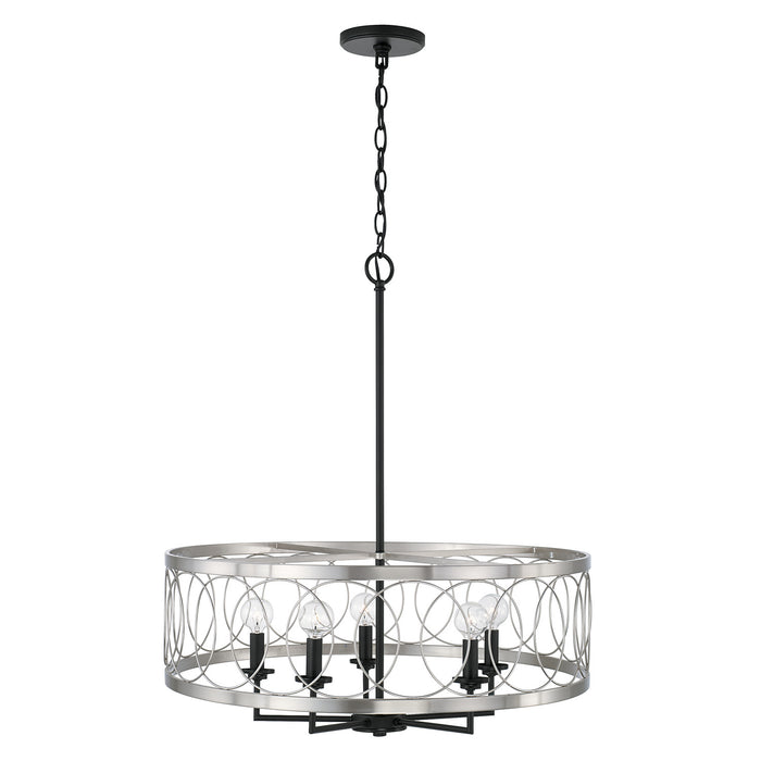 Capital Lighting AA1003BT Four Light Pendant, Black Tie