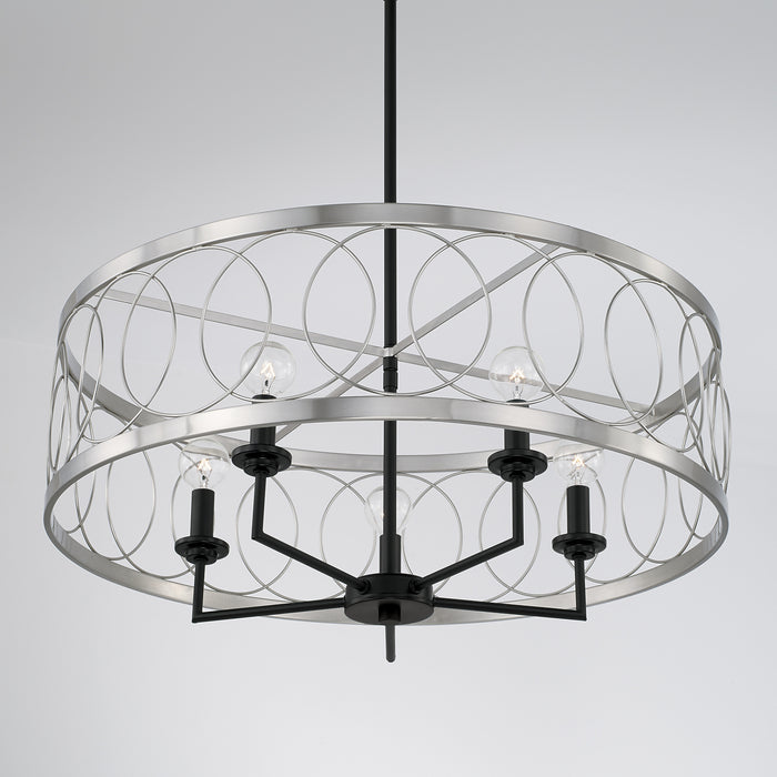 Capital Lighting AA1003BT Four Light Pendant, Black Tie