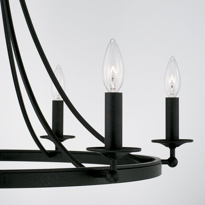 Capital Lighting AA1005BI Six Light Chandelier, Black Iron