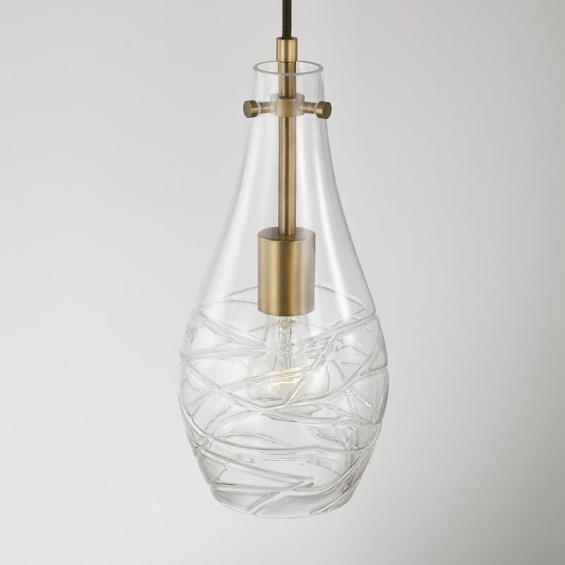 Capital Lighting AA1006AD One Light Pendant, Aged Brass