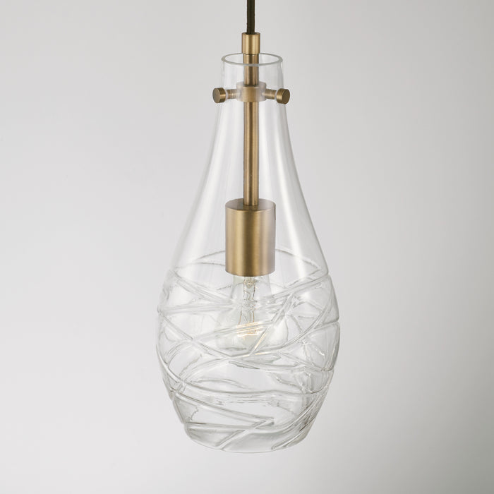 Capital Lighting AA1006AD One Light Pendant, Aged Brass