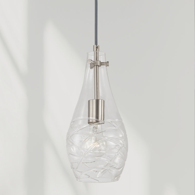 Capital Lighting AA1006BN One Light Pendant, Brushed Nickel