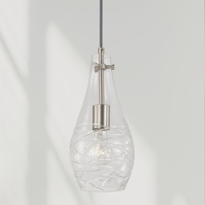 Capital Lighting AA1006BN One Light Pendant, Brushed Nickel