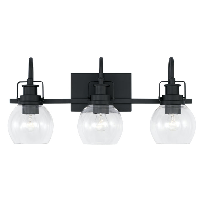 Capital Lighting AA1007MB Three Light Vanity, Matte Black