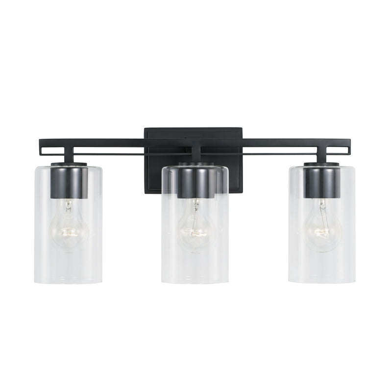 Capital Lighting AA1008MB Three Light Vanity, Matte Black