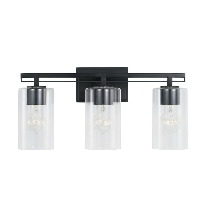 Capital Lighting AA1008MB Three Light Vanity, Matte Black