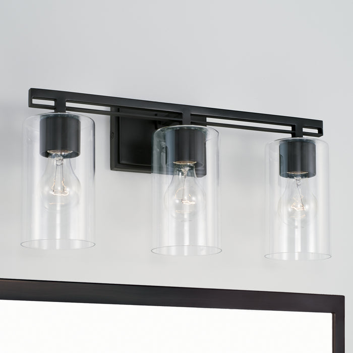 Capital Lighting AA1008MB Three Light Vanity, Matte Black