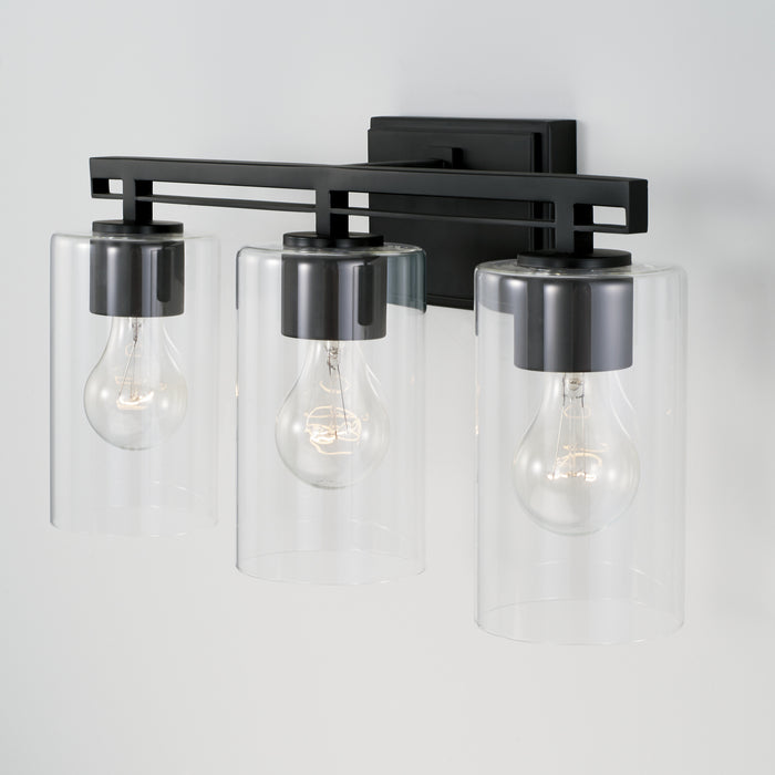 Capital Lighting AA1008MB Three Light Vanity, Matte Black