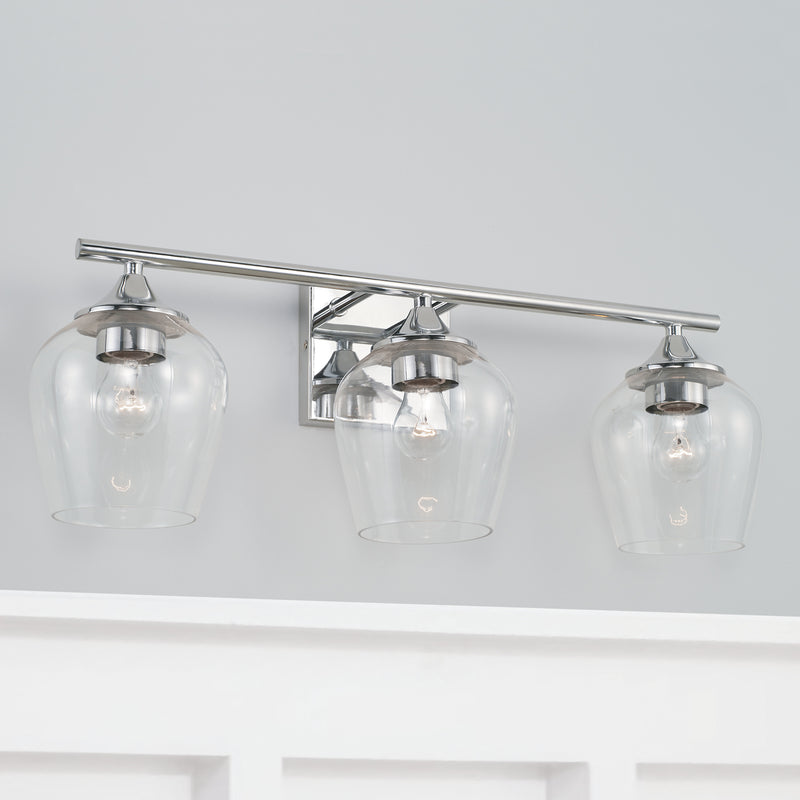 Capital Lighting AA1009CH Three Light Vanity, Chrome
