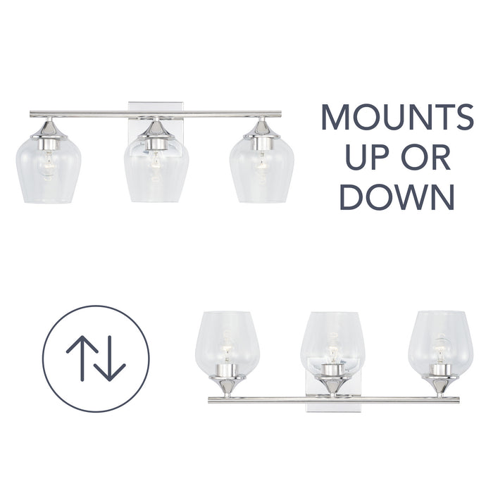 Capital Lighting AA1009CH Three Light Vanity, Chrome