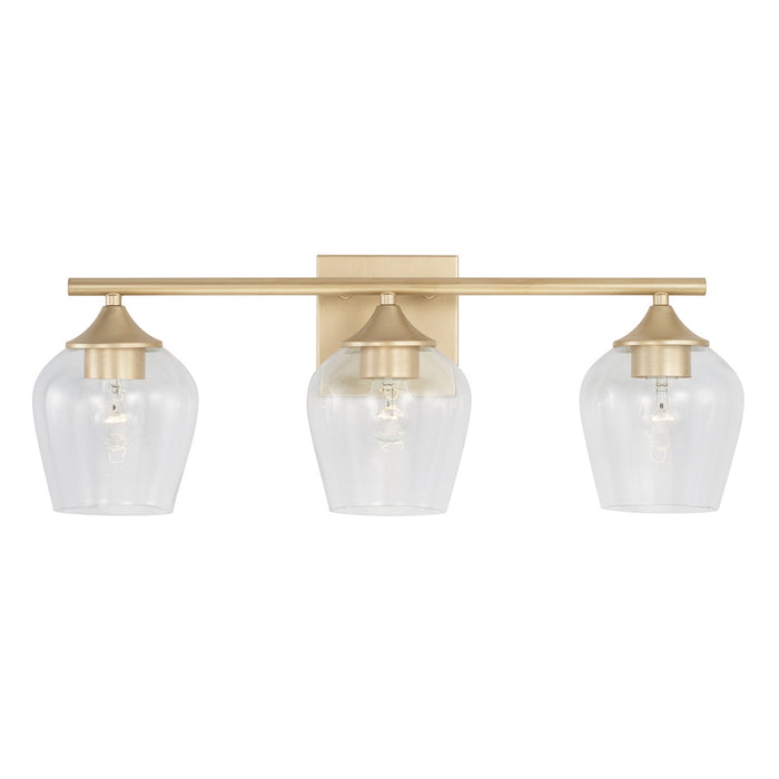 Capital Lighting AA1009SF Three Light Vanity, Soft Gold