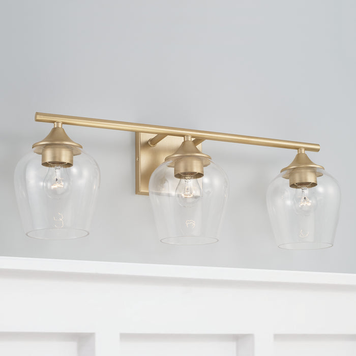Capital Lighting AA1009SF Three Light Vanity, Soft Gold