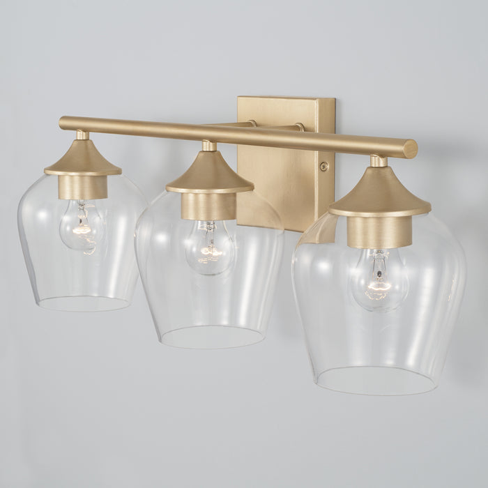 Capital Lighting AA1009SF Three Light Vanity, Soft Gold