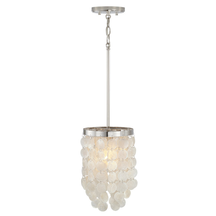 Capital Lighting AA1012PN One Light Pendant, Polished Nickel