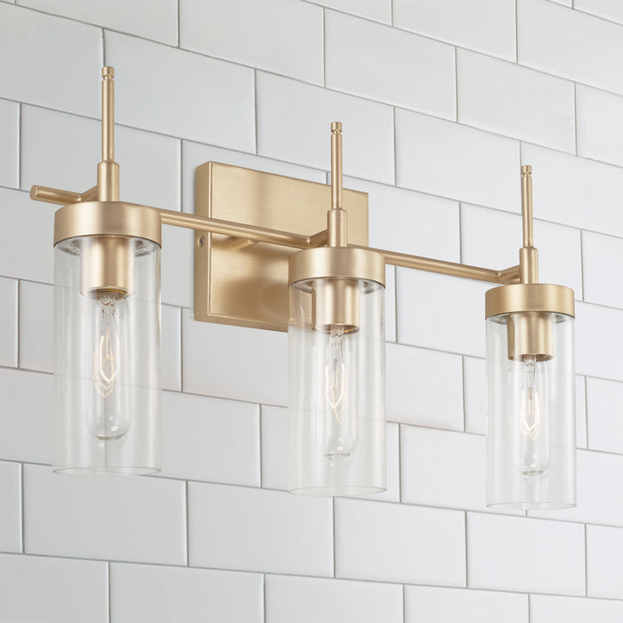 Capital Lighting AA1015SF Three Light Vanity, Soft Gold