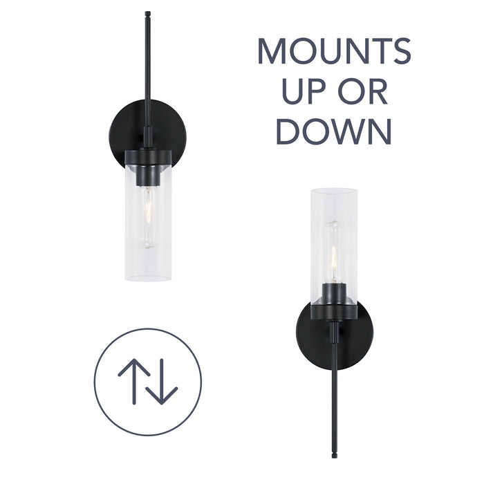 Capital Lighting AA1016MB One Light Wall Sconce, Matte Black