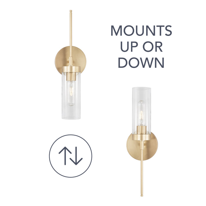 Capital Lighting AA1016SF One Light Wall Sconce, Soft Gold