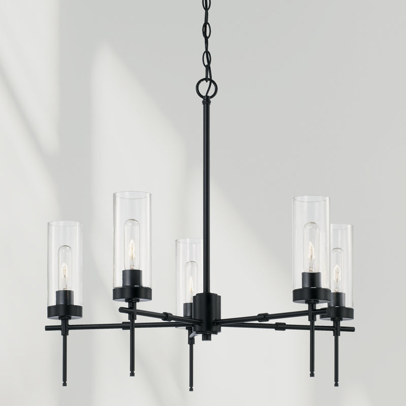 Capital Lighting AA1017MB Five Light Chandelier, Matte Black