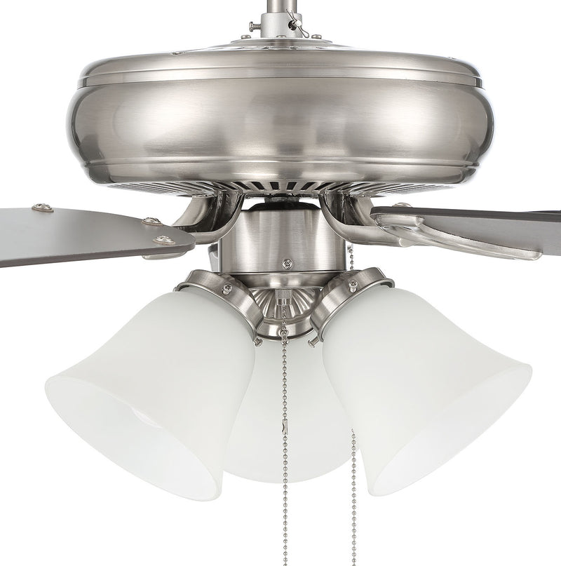 Craftmade DCF52BNK5C3W 52"Ceiling Fan, Brushed Polished Nickel