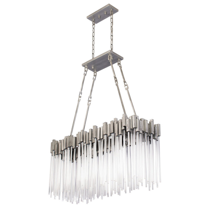 Varaluz 309N06RN Six Light Linear Pendant, Rainy Night