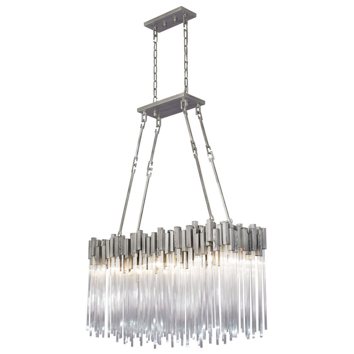 Varaluz 309N06RN Six Light Linear Pendant, Rainy Night