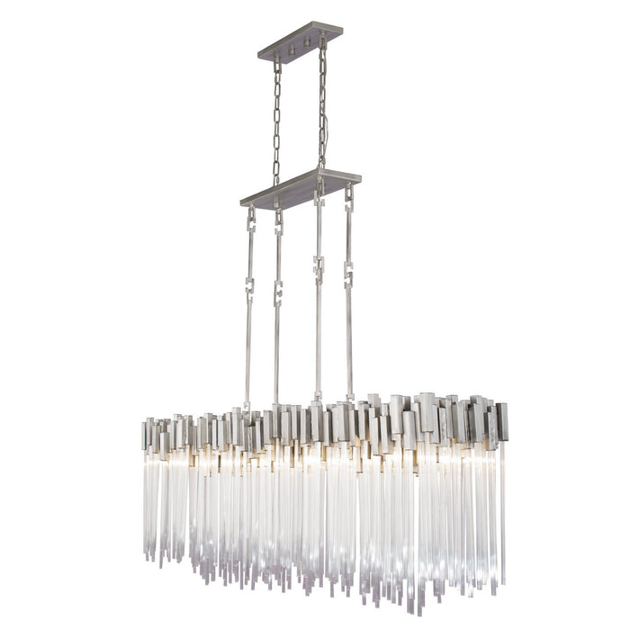 Varaluz 309N08RN Eight Light Linear Pendant, Rainy Night