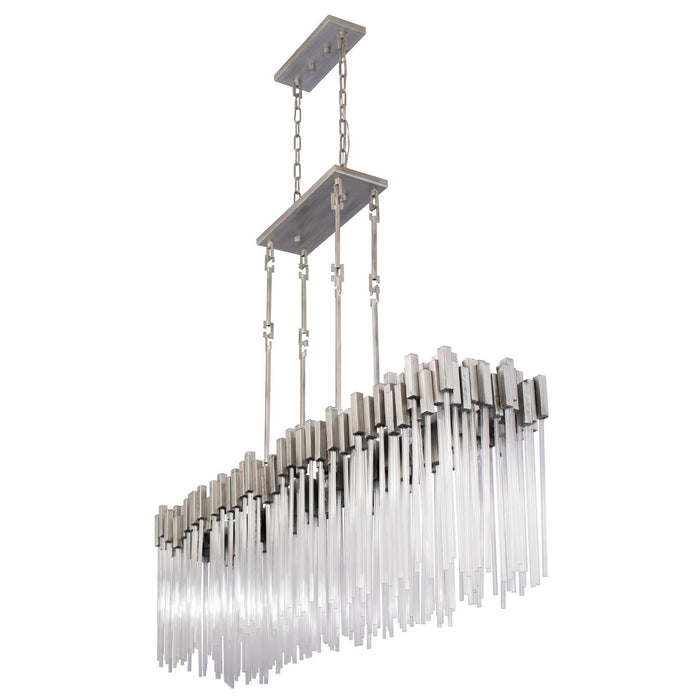 Varaluz 309N08RN Eight Light Linear Pendant, Rainy Night