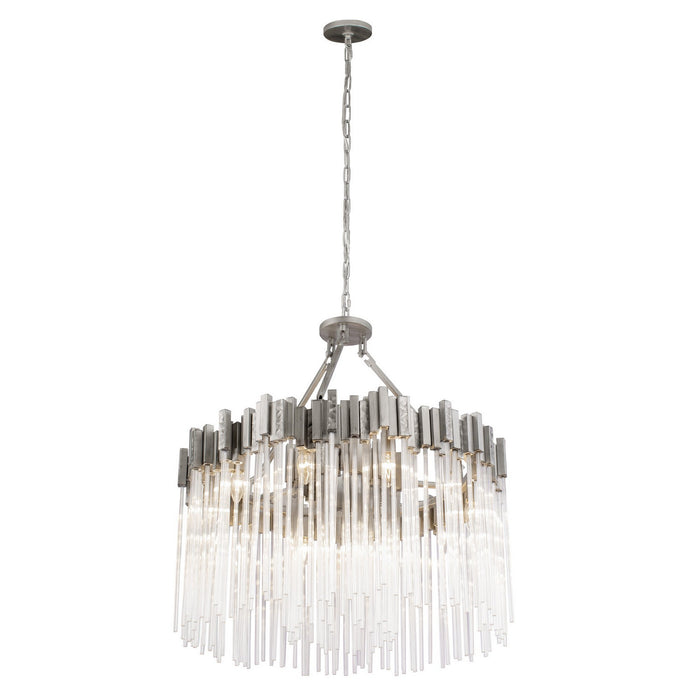Varaluz 309P09RN Nine Light Pendant, Rainy Night
