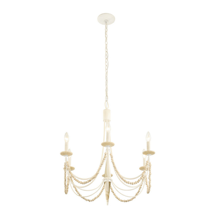 Varaluz 350C06CW Six Light Chandelier, Country White