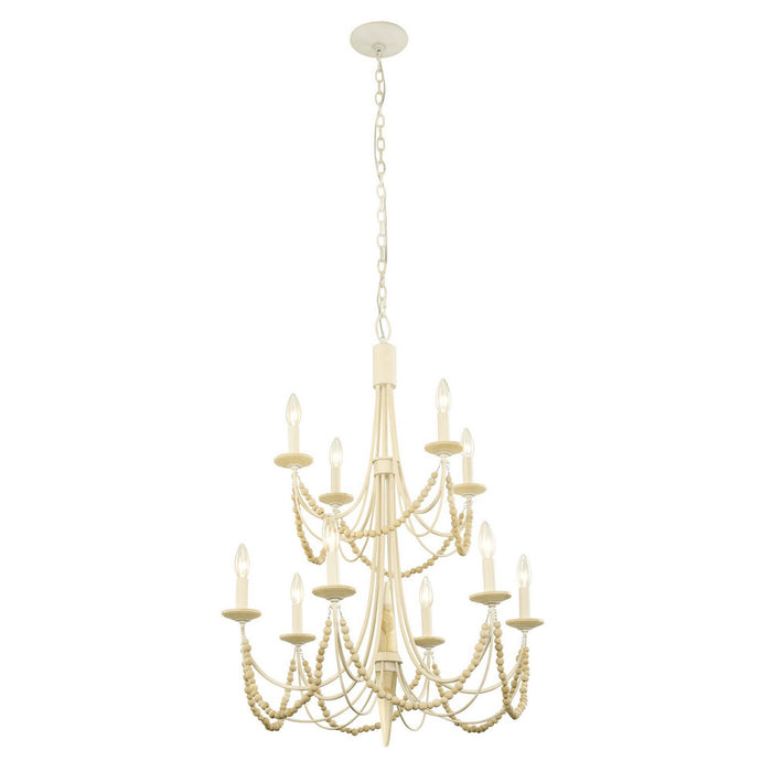 Varaluz 350C10CW Ten Light Chandelier, Country White
