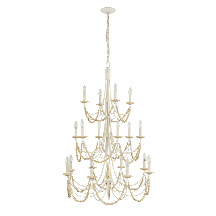 Varaluz 350C18CW 18 Light Chandelier, Country White