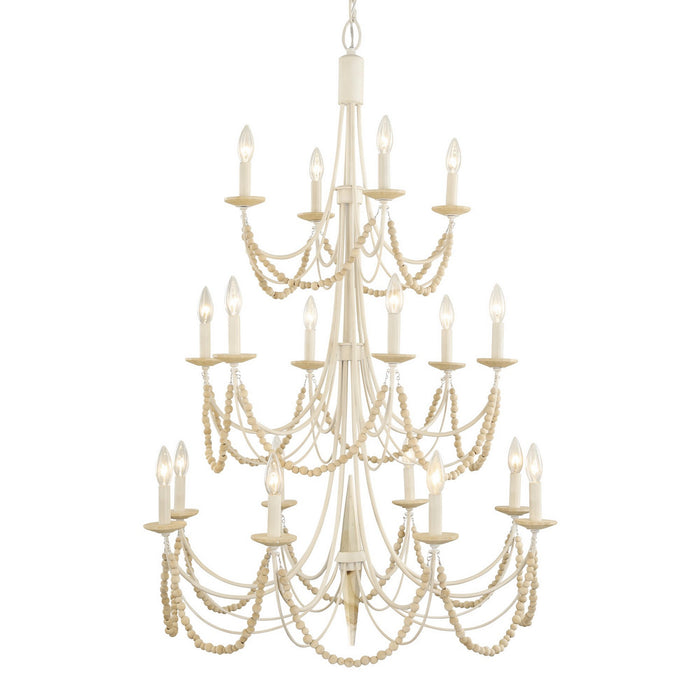 Varaluz 350C18CW 18 Light Chandelier, Country White