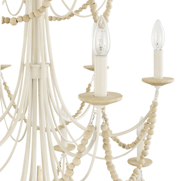 Varaluz 350C18CW 18 Light Chandelier, Country White